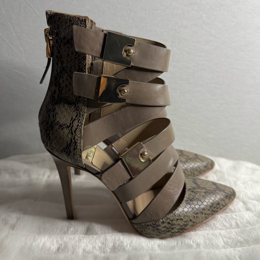 MARCIANO Leather Python Snake Print Booties